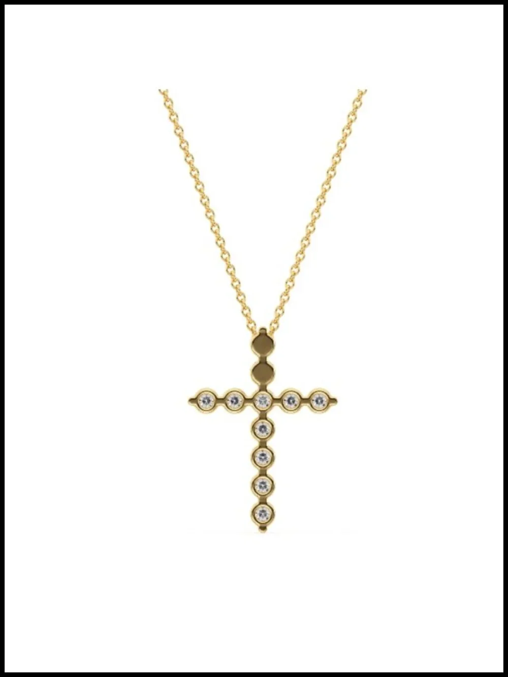 1/2-1 ct Lab Grown Diamond Cross Pendant Sterling Silver & 14KT Gold Plated
